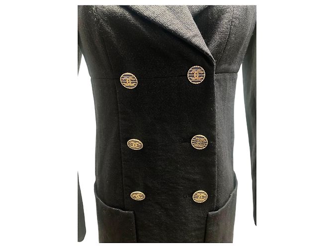 Vestido Blazer Chanel Vintage Azul Marino de Doble Botonadura – Talla 36 - vista 3