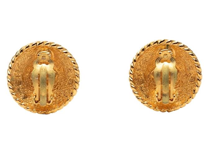 Orecchini a clip rotondi Chanel Coco Mark D'oro - vista 2