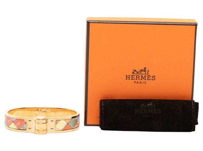 Pulsera rígida Hermès Charnière PM Bold Multicolor Dorado - vista 6
