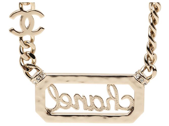 Collana a catena Rogue con logo vintage Chanel D'oro - vista 2