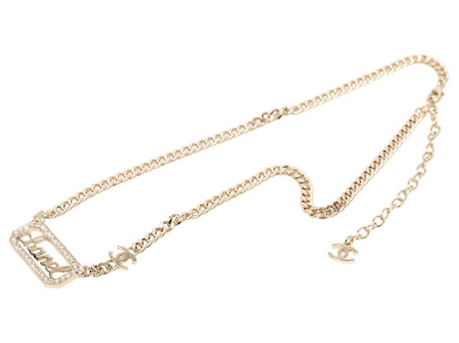 Collana a catena Rogue con logo vintage Chanel D'oro - vista 3