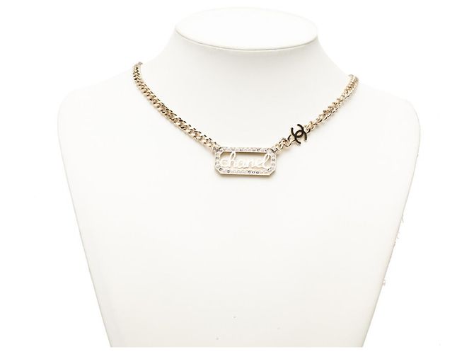 Collana a catena Rogue con logo vintage Chanel D'oro - vista 6