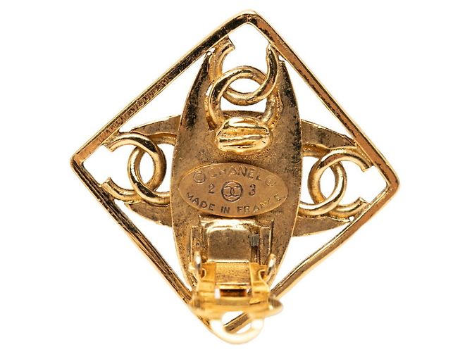 Timeless Orecchini clip Chanel Coco Mark Vintage D'oro - vista 3