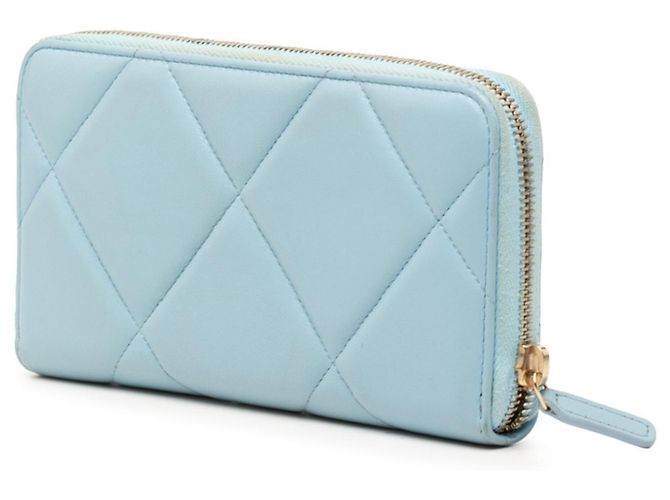 Portafoglio con zip Chanel 19 Matelassé Coco Mark Blu - vista 2