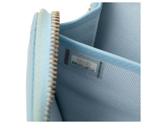 Portafoglio con zip Chanel 19 Matelassé Coco Mark Blu - vista 7