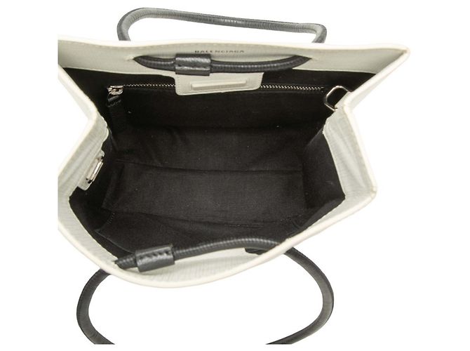 Borsa Balenciaga XXS Shopping Tote Nero Bianco - vista 4