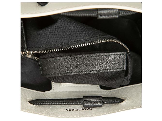 Borsa Balenciaga XXS Shopping Tote Nero Bianco - vista 6