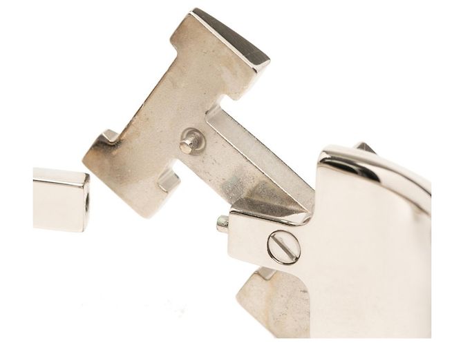 Clic H Hermès Bracelet Hermes Clic Clac H PM Argenté Blanc - vue 4