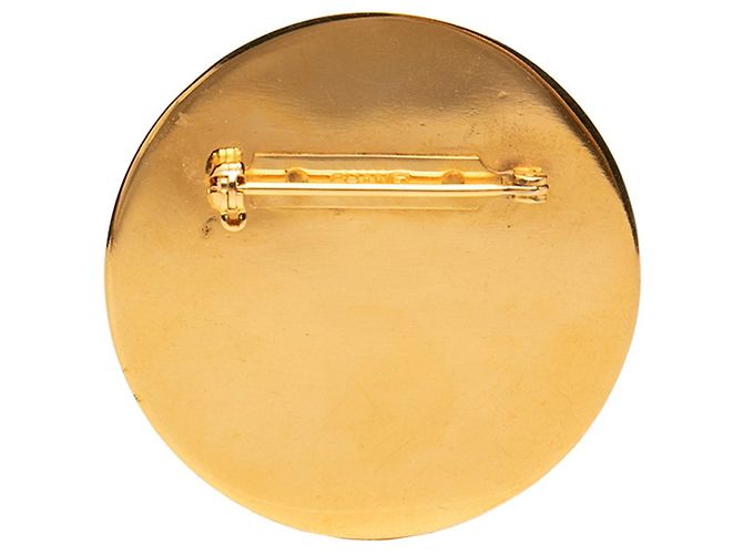 Spilla rotonda con logo COCO di Chanel Nero D'oro - vista 2
