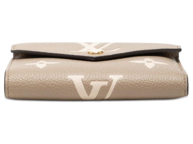 Louis Vuitton Monogram Empreinte Victorine Tri-fold Wallet Beige Grau Roh - Ansicht 3