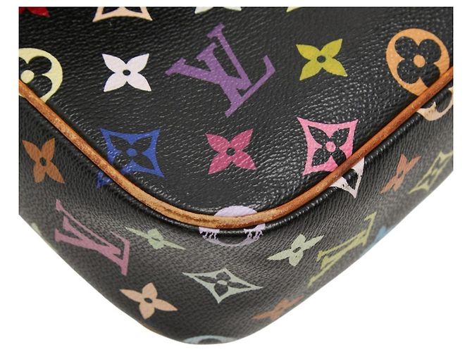 Borsa a tracolla Louis Vuitton Monogram Multicolor Sologne Marrone Nero - vista 6