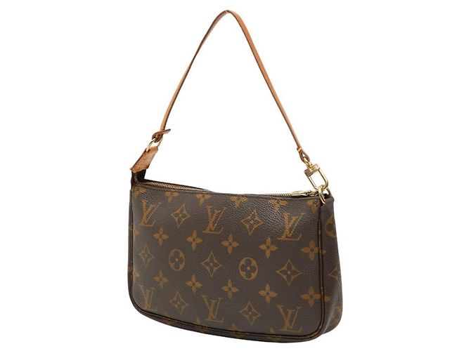 Borsa Louis Vuitton Monogram Pochette Accessoires Marrone - vista 2
