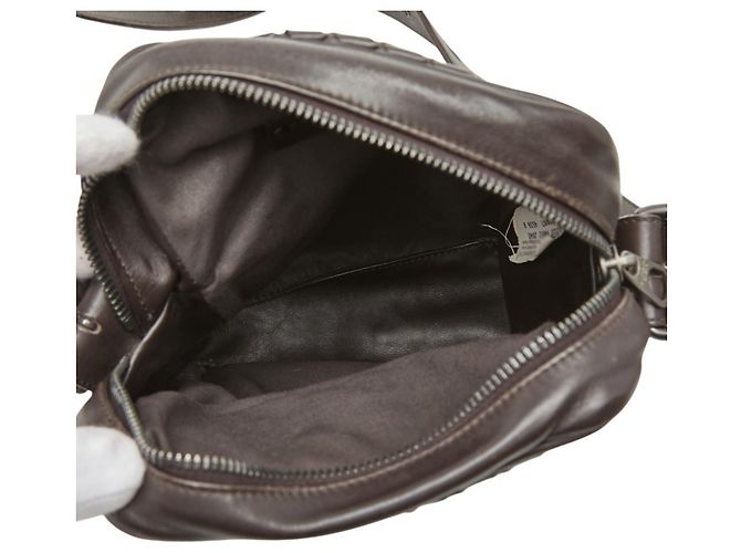 Borsa a tracolla in pelle marrone Intrecciato Bottega Veneta - vista 9
