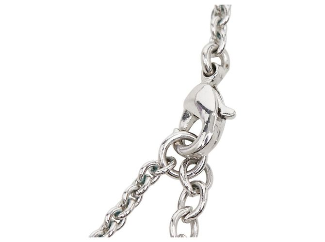 Collana Christian Dior in metallo argentato e strass Argento - vista 5