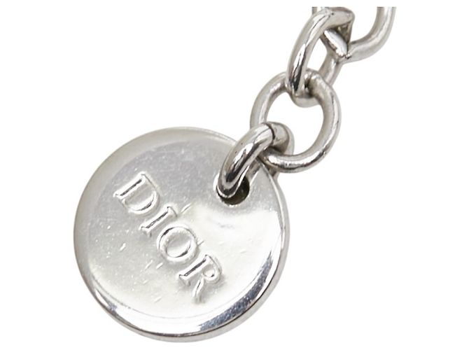 Collana Christian Dior in metallo argentato e strass Argento - vista 6