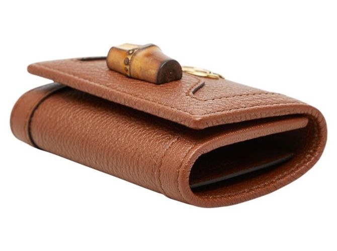 Estuche de 6 llaves Gucci Bamboo GG Marmont Castaño - vista 4