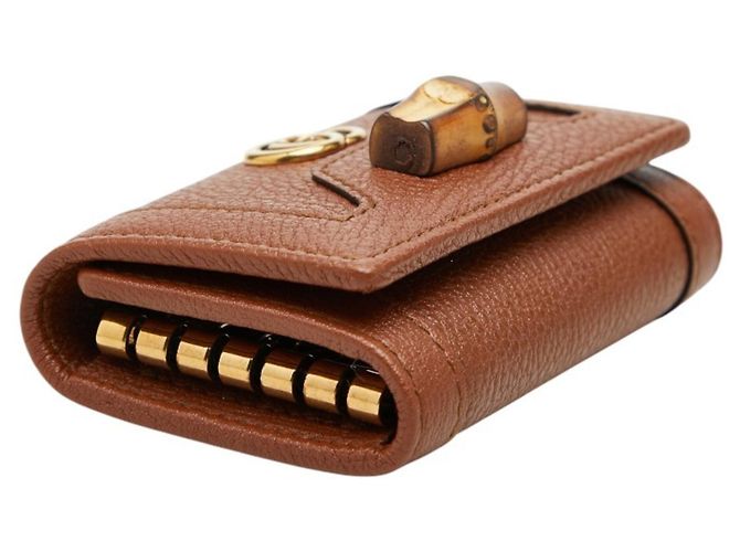Estuche de 6 llaves Gucci Bamboo GG Marmont Castaño - vista 5