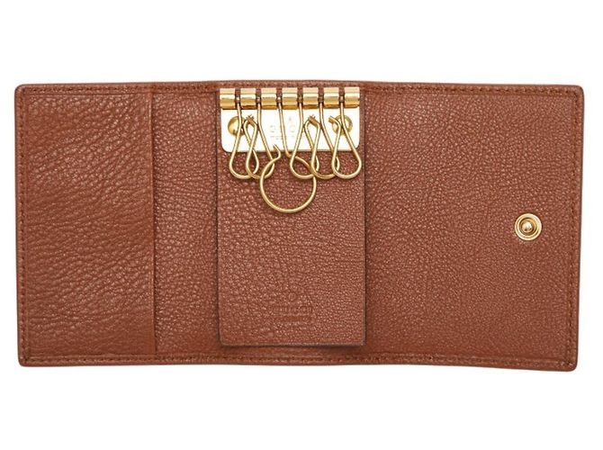 Estuche de 6 llaves Gucci Bamboo GG Marmont Castaño - vista 7