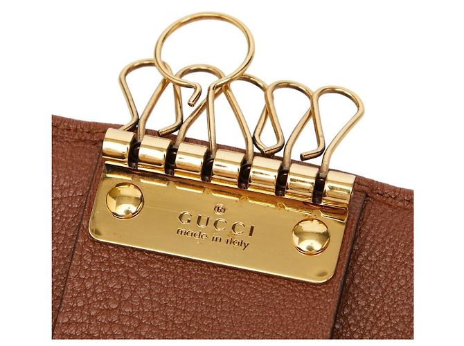 Estuche de 6 llaves Gucci Bamboo GG Marmont Castaño - vista 8