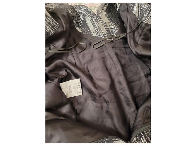 Abito Scultoreo Metallizzato Argento e Nero Alexander McQueen Silver hardware - vista 9