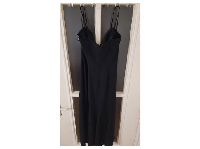 Thierry Mugler Schwarzes Maxikleid mit Metall-Details - Ansicht 3