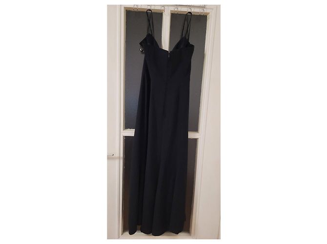 Thierry Mugler Schwarzes Maxikleid mit Metall-Details - Ansicht 4