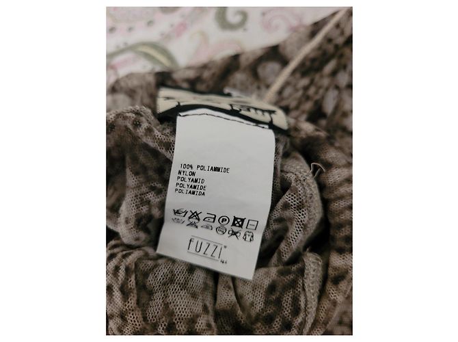 Jean Paul Gaultier Trompe-l'œil Polyamid-Strick Weste Braun Beige - Ansicht 8