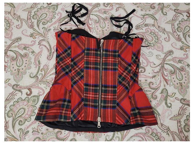 Corsé Bustier D&G Tartán Rojo Negro Roja Azul Verde Amarillo - vista 5