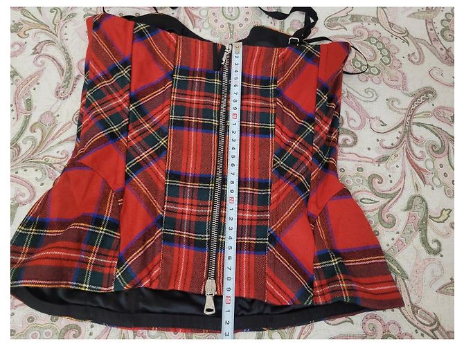 Corsé Bustier D&G Tartán Rojo Negro Roja Azul Verde Amarillo - vista 6