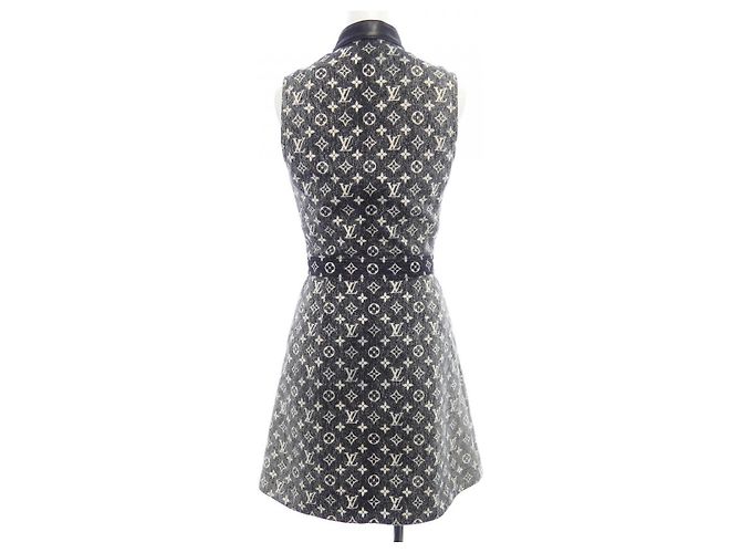 Louis Vuitton Monogram Denim Kleid Schwarz Weiß - Ansicht 2
