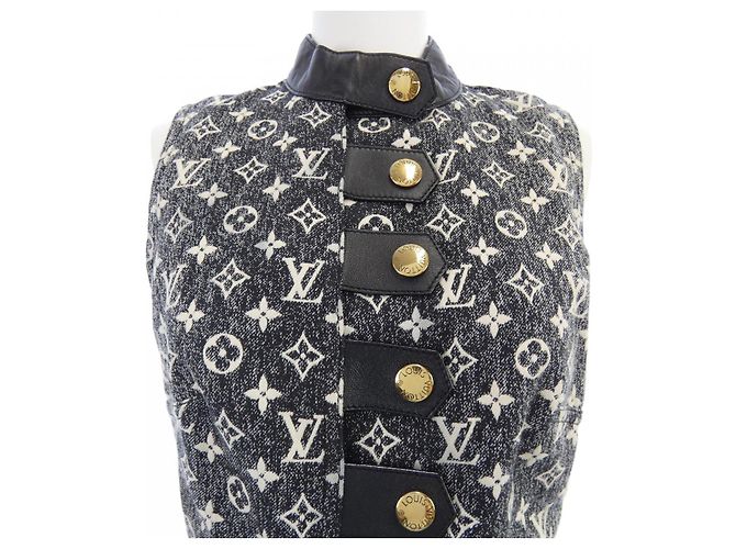 Louis Vuitton Monogram Denim Kleid Schwarz Weiß - Ansicht 6