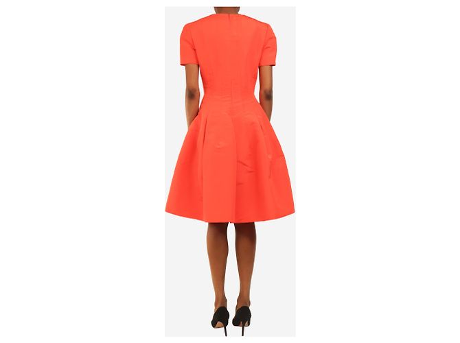 Oscar de la Renta Vestido línea A de seda roja - talla UK 6 - vista 2
