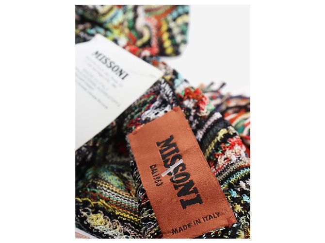 Missoni Oranger Strickschal mit Quasten - Ansicht 2