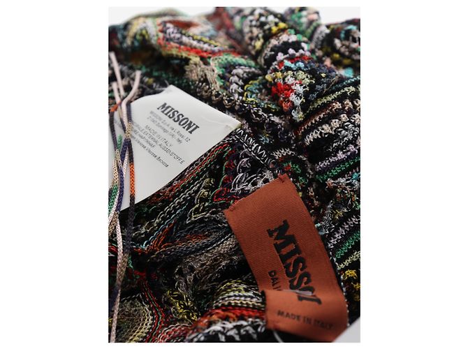 Missoni Oranger Strickschal mit Quasten - Ansicht 4