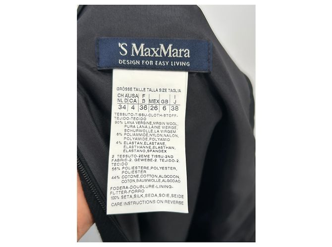 Autre Marque S MAX MARA Schwarzes Wollkleid Größe 36 - Ansicht 5