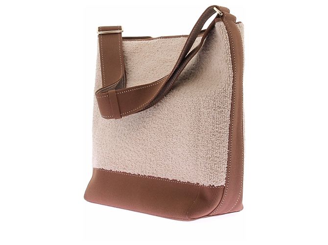 Autre Marque Borsa a mano in spugna beige - vista 2