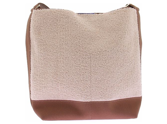Autre Marque Borsa a mano in spugna beige - vista 3