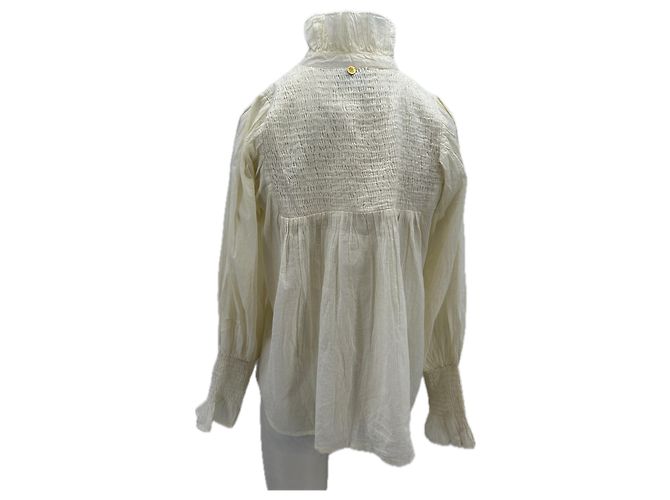 Camicetta Antik Batik in cotone beige S - vista 2
