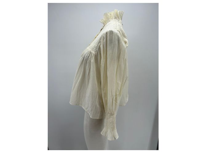 Camicetta Antik Batik in cotone beige S - vista 3