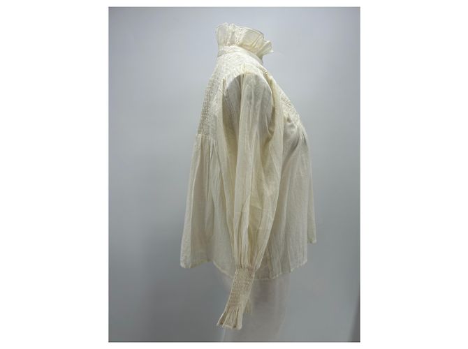 Camicetta Antik Batik in cotone beige S - vista 4