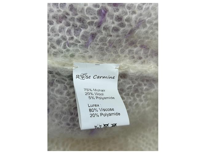 Autre Marque Blumenpullover aus Wolle Carmine Pink Beige - Ansicht 6