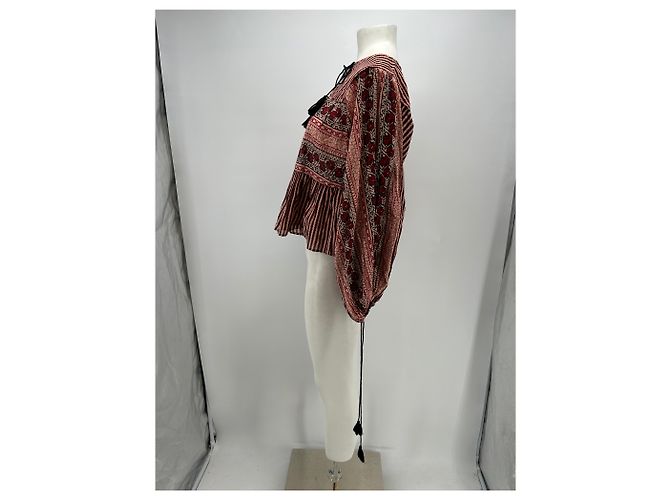 Top de algodón estampado rojo Antik Batik XS Roja - vista 3