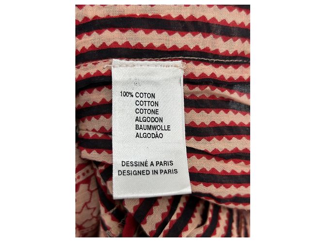 Top de algodón estampado rojo Antik Batik XS Roja - vista 5
