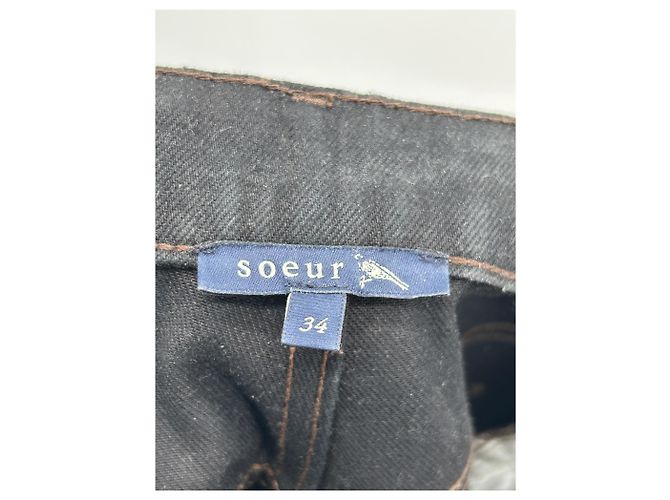 Vaqueros Soeur negros de algodón talla 34 - vista 3