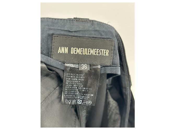 Ann Demeulemeester Calça preta de lã Preto - vista 4