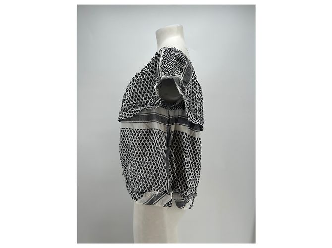 Autre Marque Top mit Hahnentritt-Muster Schwarz - Ansicht 3