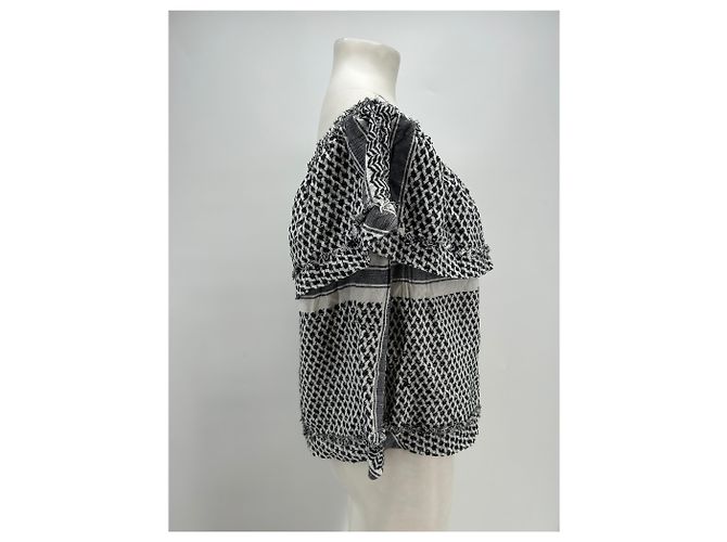 Autre Marque Top mit Hahnentritt-Muster Schwarz - Ansicht 4