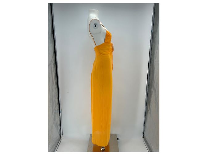 Autre Marque Vestido largo naranja de algodón NENSI DOJAKA - vista 3
