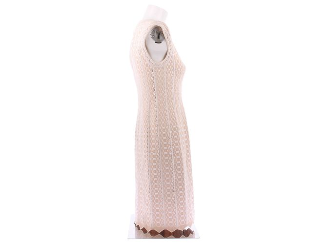 Alaïa Abito beige e bianco - vista 3