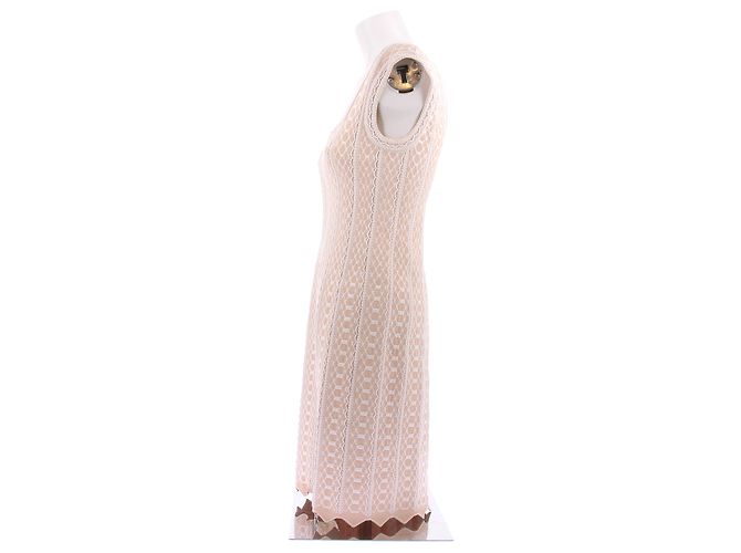Alaïa Abito beige e bianco - vista 4